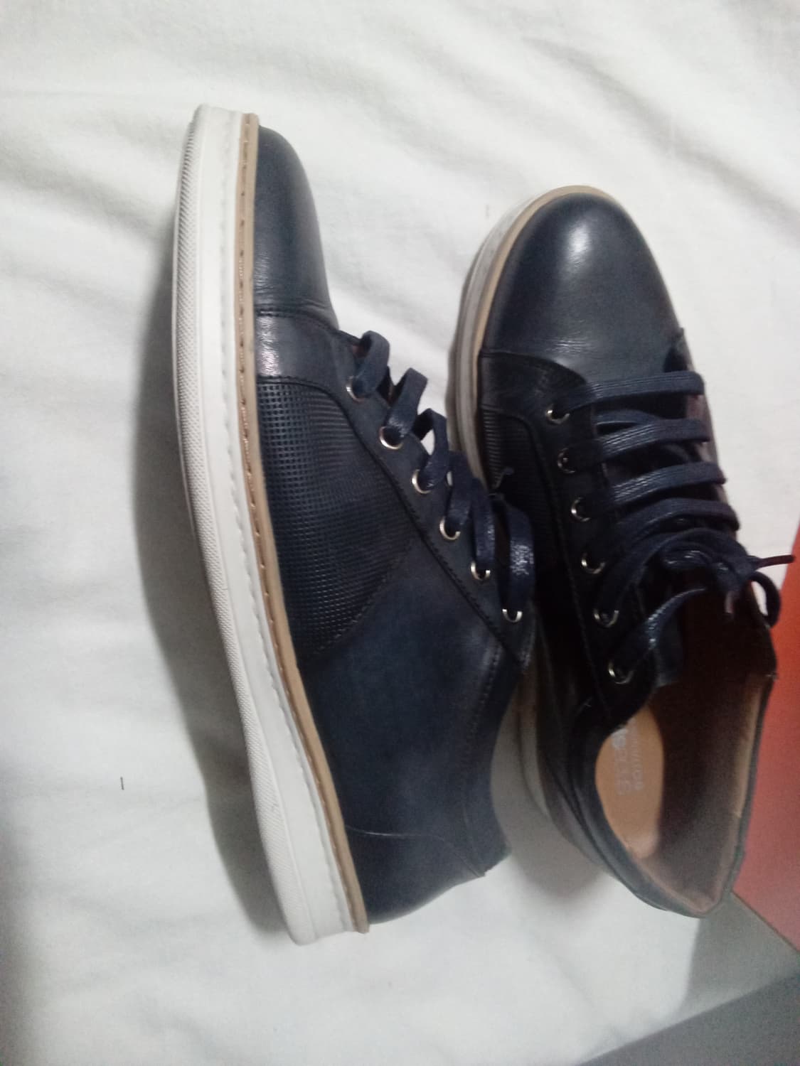 소다(SODA) 남성 스니커즈 APM152 IT-10 네이비 가죽 스니커 상품이미지5