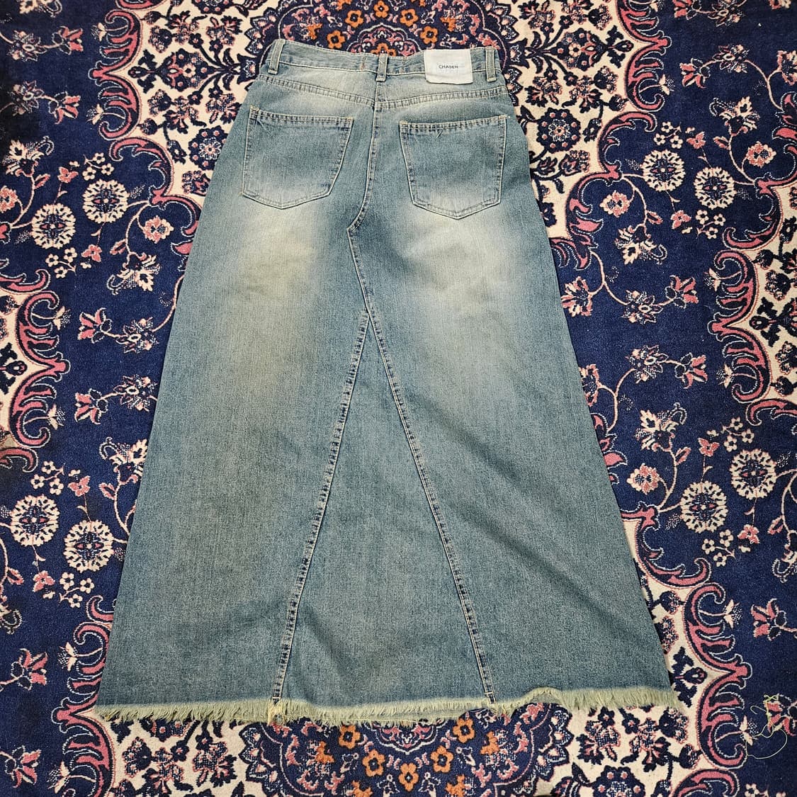 CHASER 90's Vintage 데님 롱 스커트 상품이미지2