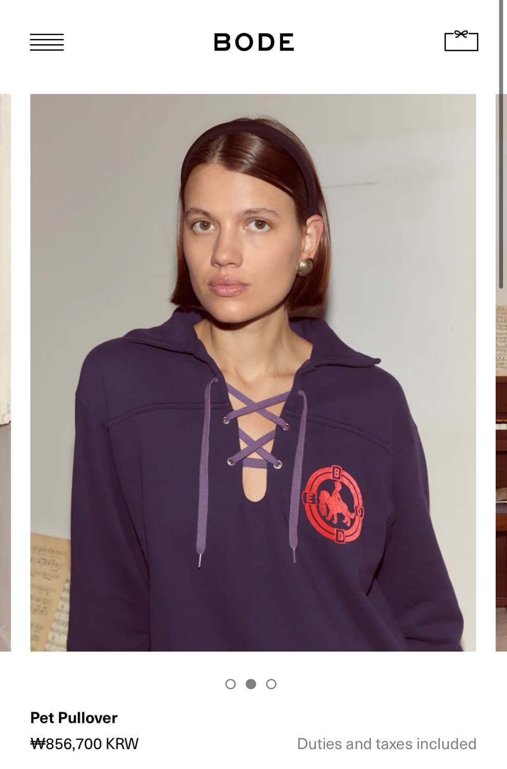 [S,M]보디 BODE Pet Pullover 폴로 롱 슬리브리스 탑 상품이미지5