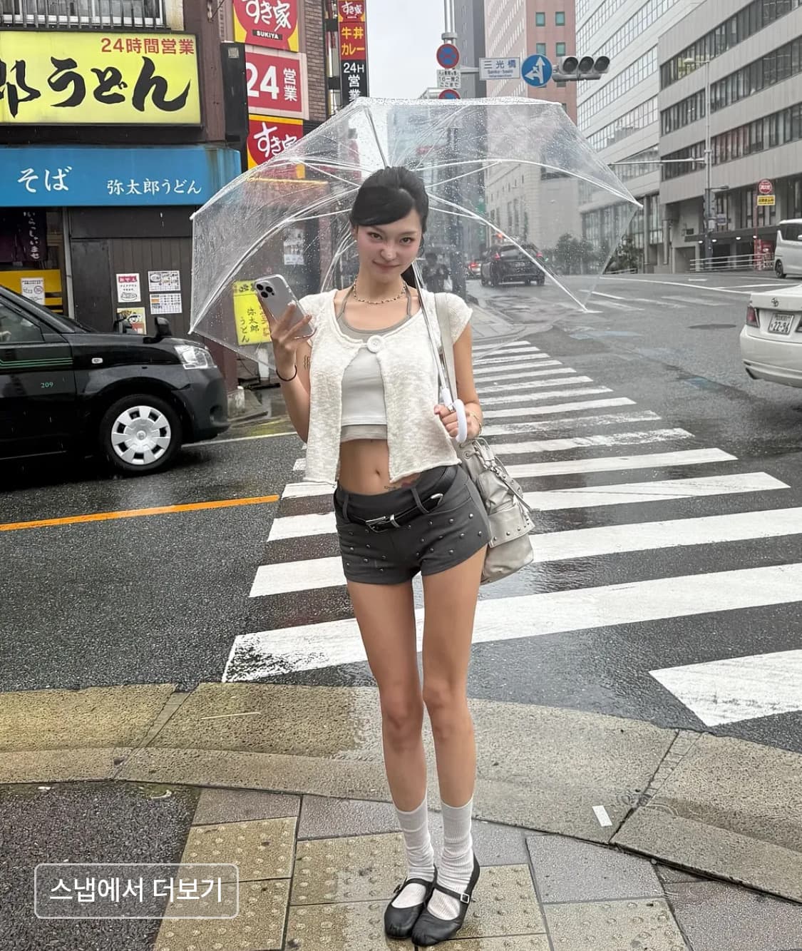 익스파이어드걸 Stud Shorts Fog 스터드 쇼츠 차콜 상품이미지2