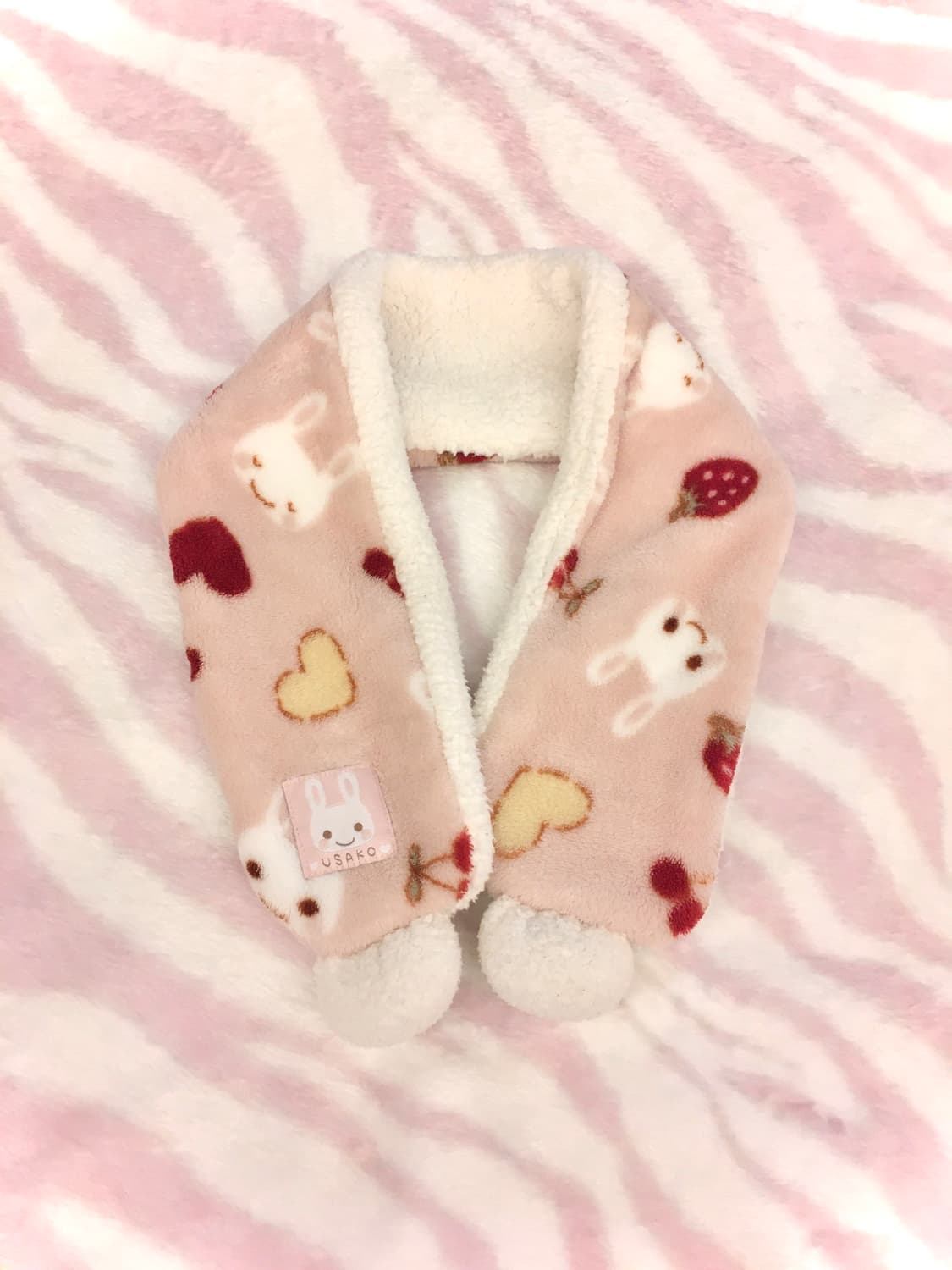 딸기 토끼 폼폼이 목도리 히메갸루 라떼갸루 조지후쿠 머플러 상품이미지2