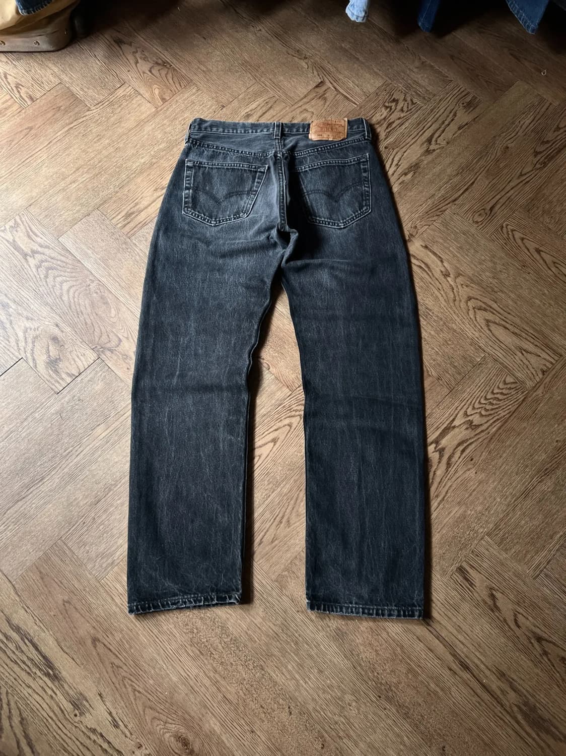 [31]90's 리바이스 501 USA Made 흑청 데님 팬츠 S23 상품이미지1