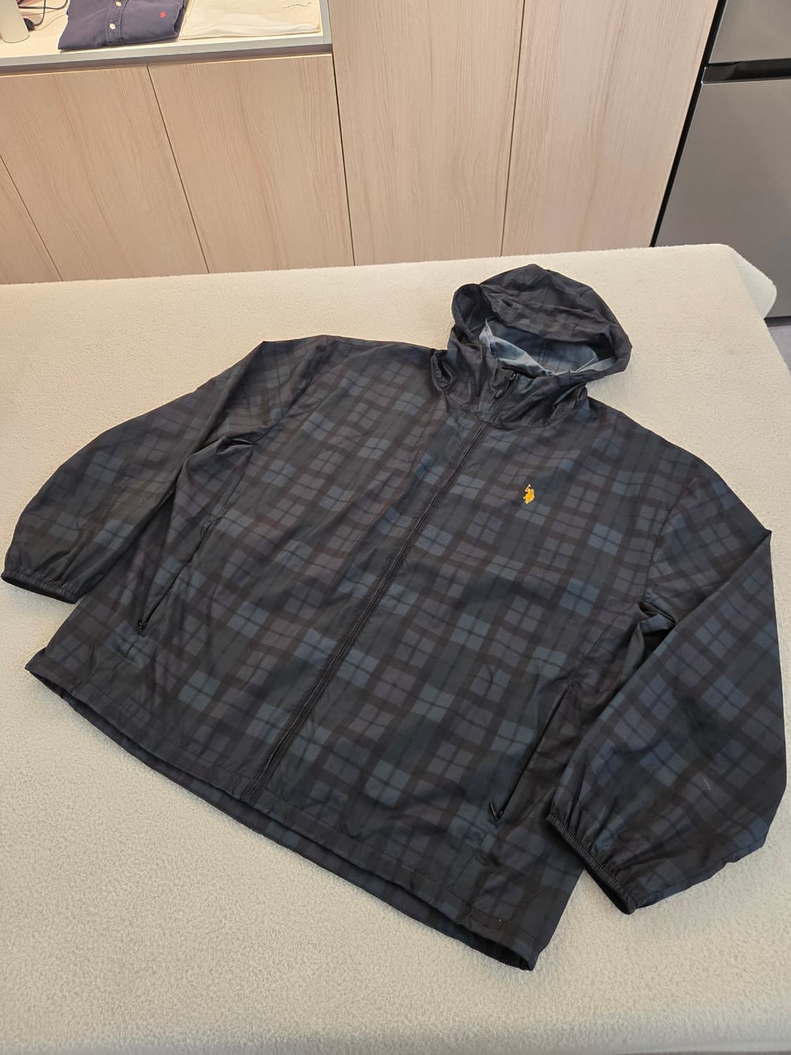 폴로 체크 후드 바람막이 점퍼(바스락, 홀겹) 100 상품이미지1