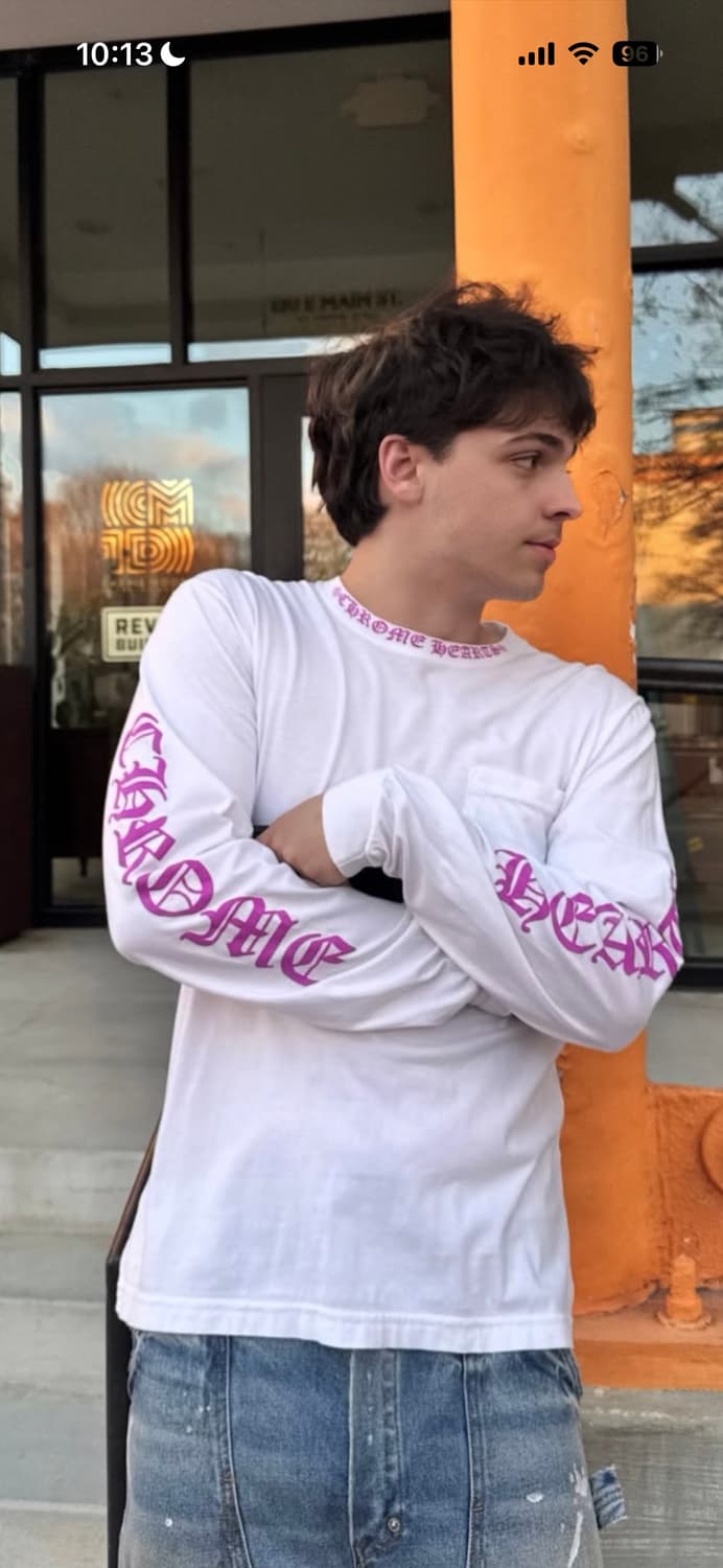 크롬하츠 넥 레터링 화이트 롱슬리브 판매합니다.  상품이미지3