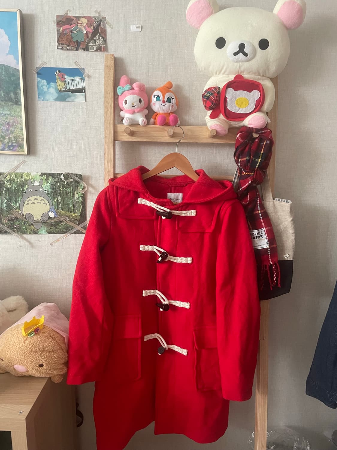 모리걸 빈티지 레드 떡볶이 롱코트 ♥️ 상품이미지1