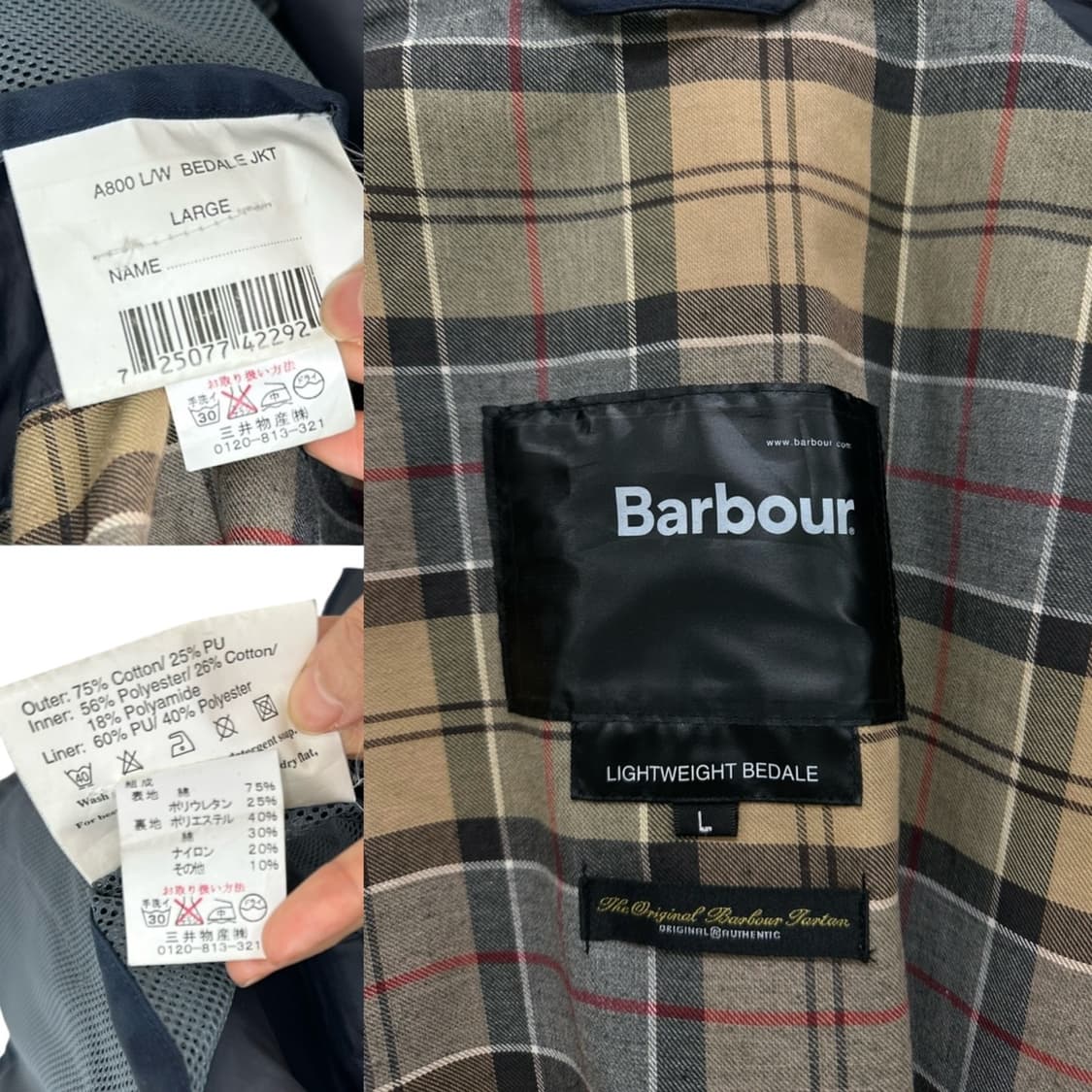 바버 라이트웨이트 비데일 자켓 네이비 (L) 상품이미지8