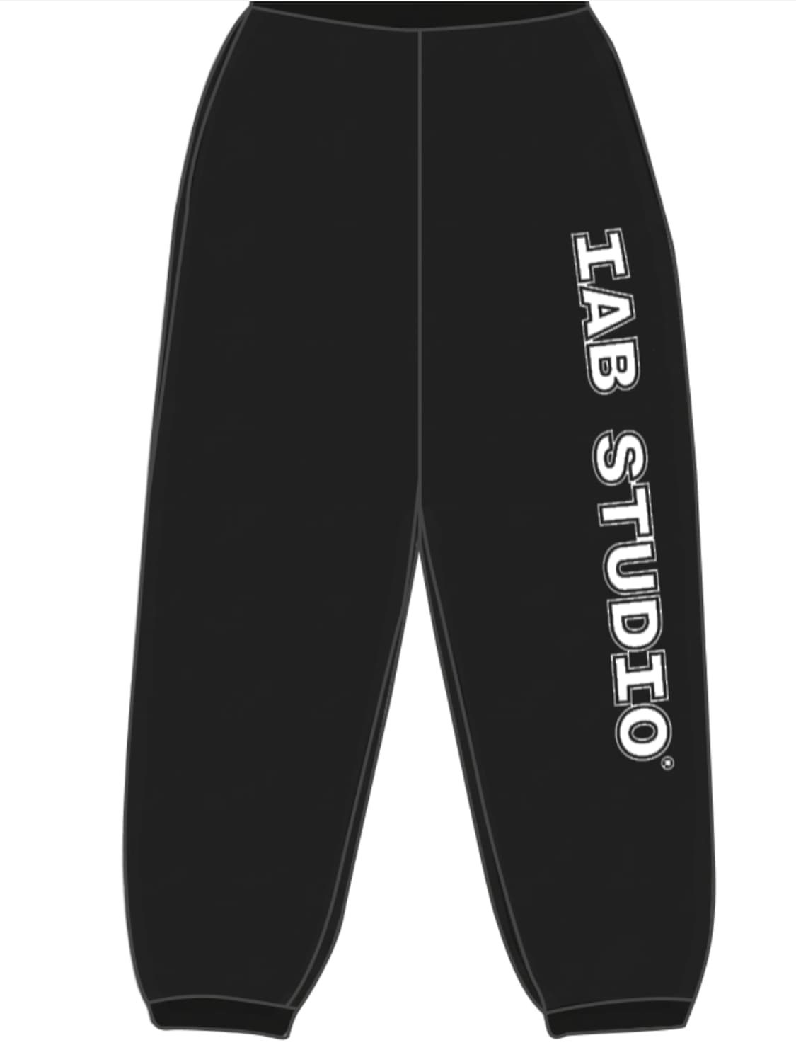 [새상품] 아이앱 스튜디오 아이앱 스트레이트 로고 스웨트팬츠 블랙 XL 상품이미지1