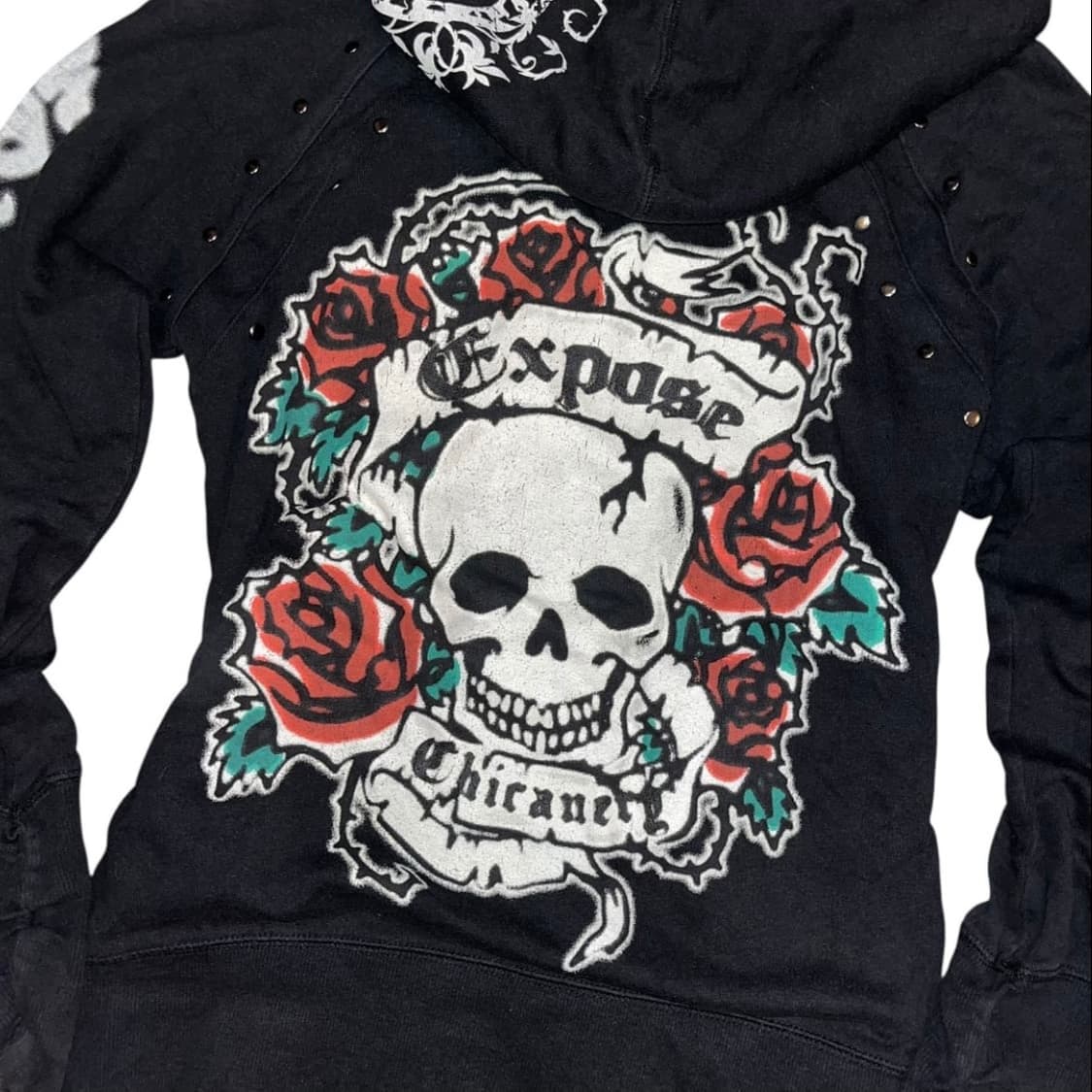 digdeep 디그딥 해골프린팅 소매셔링 펑크 후드집업 상품이미지4