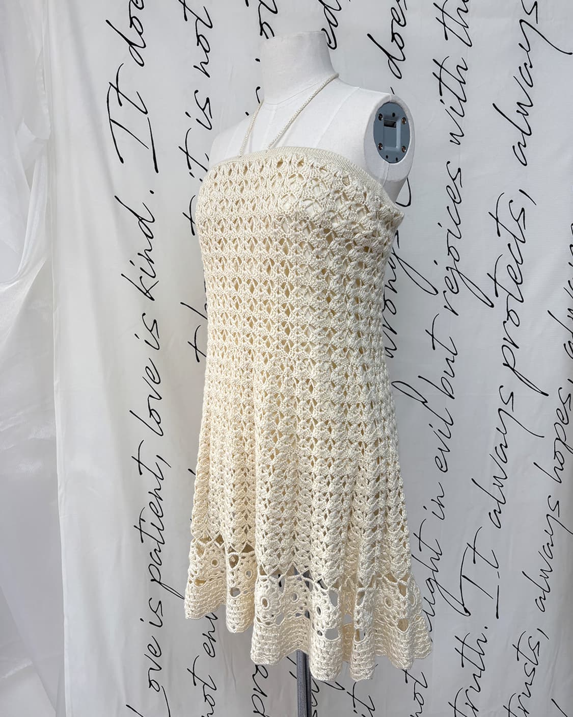 popo creamy crochet knit skirt/dress 상품이미지2