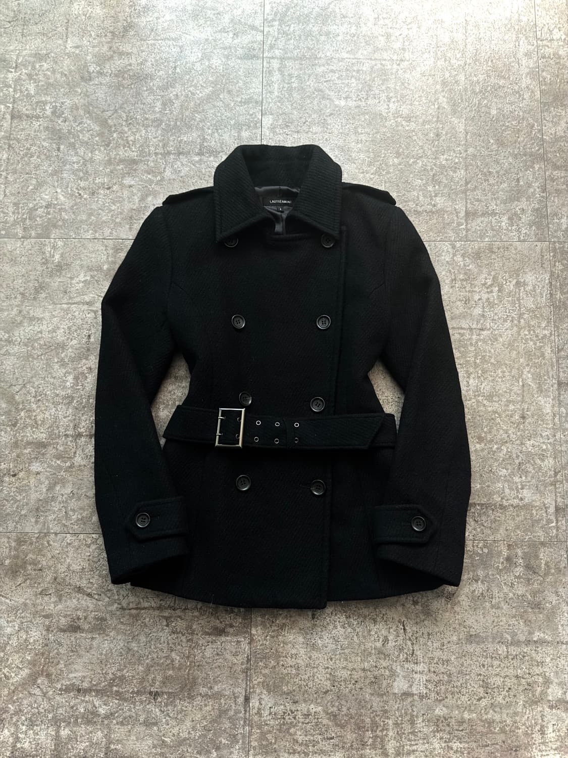 울/앙고라 벨티드 더블 버튼 코트 상품이미지1