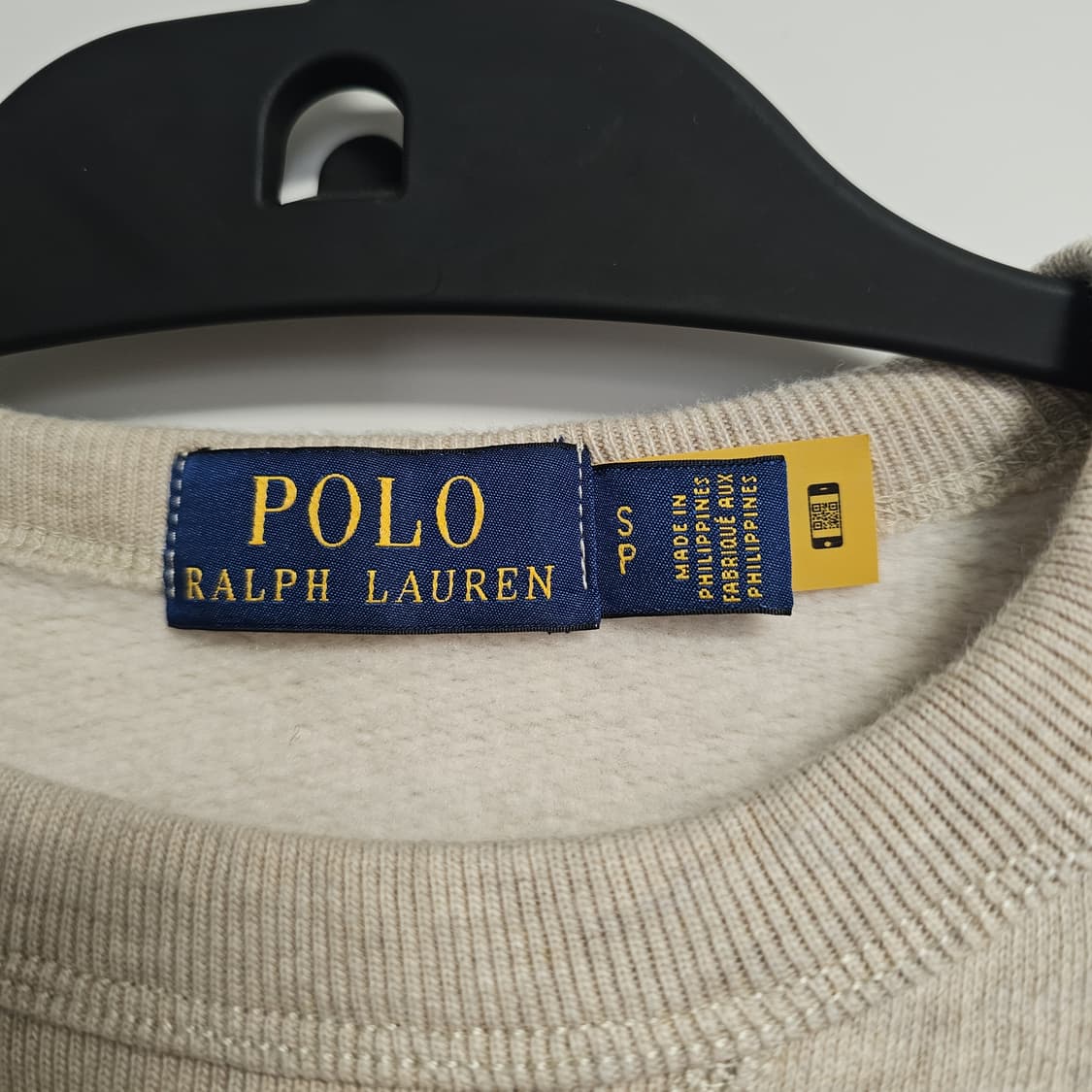 폴로 랄프로렌 신형QR라벨 맨투맨 기모 티셔츠 오트밀 상품이미지4