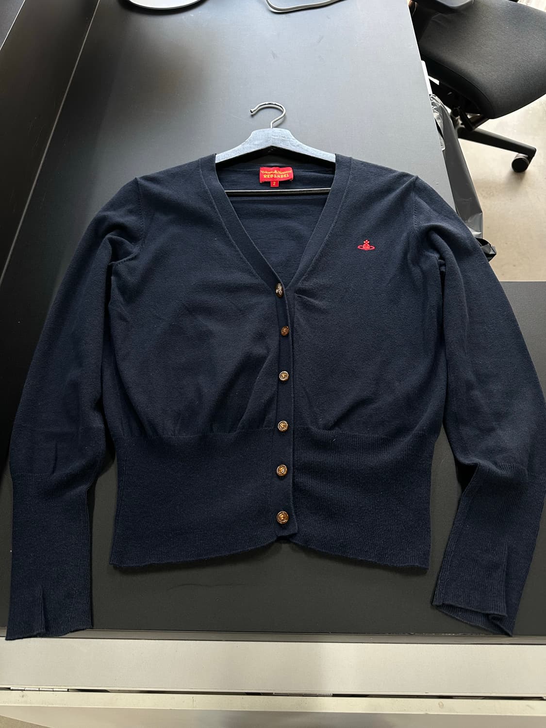 비비안웨스트우드 Orb 레드라벨 가디건 네이비 상품이미지4