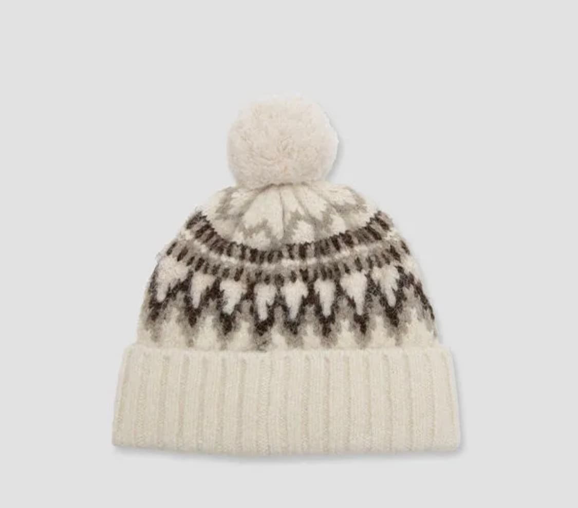 로라로라 POMPOM KNIT BEANIE IVORY 상품이미지1
