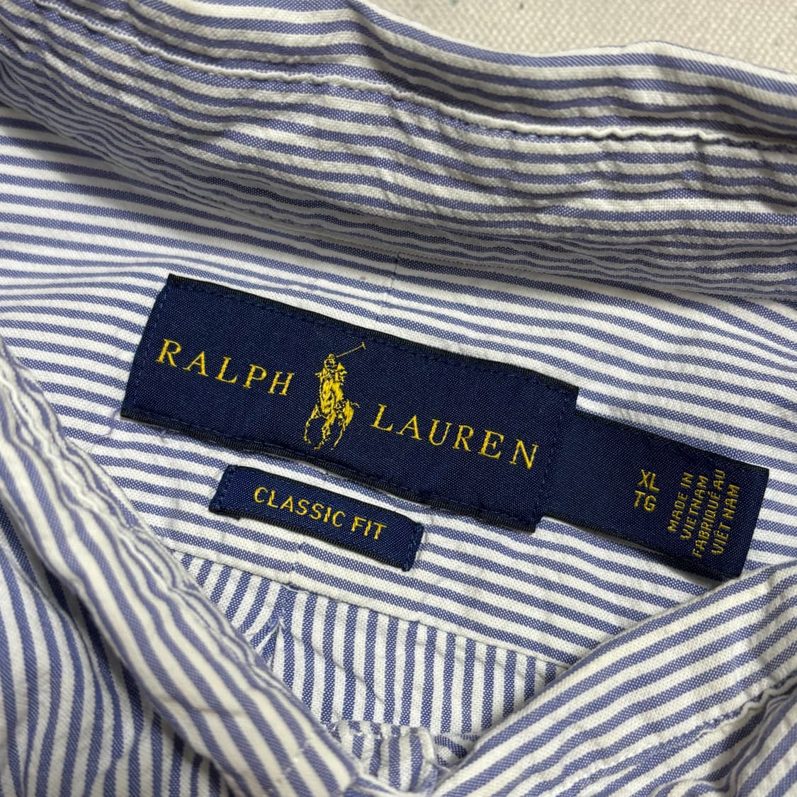 XL 폴로랄프로렌 클래식핏 스트라이프 시어서커 셔츠 상품이미지4