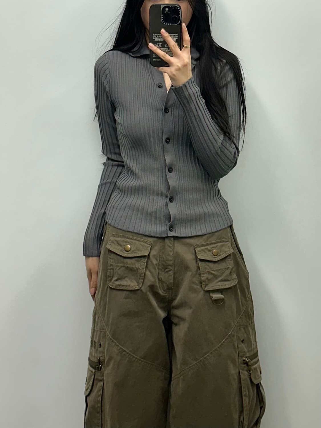 자라 차콜 니트 버튼 가디건  상품이미지1