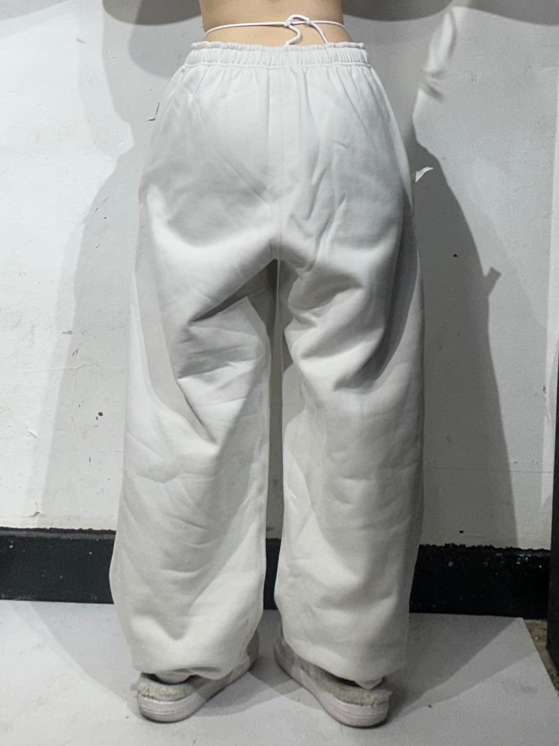 나이키 nrg 아이보리 와이드 안감 기모 화이트 추리닝 바지 L 상품이미지3