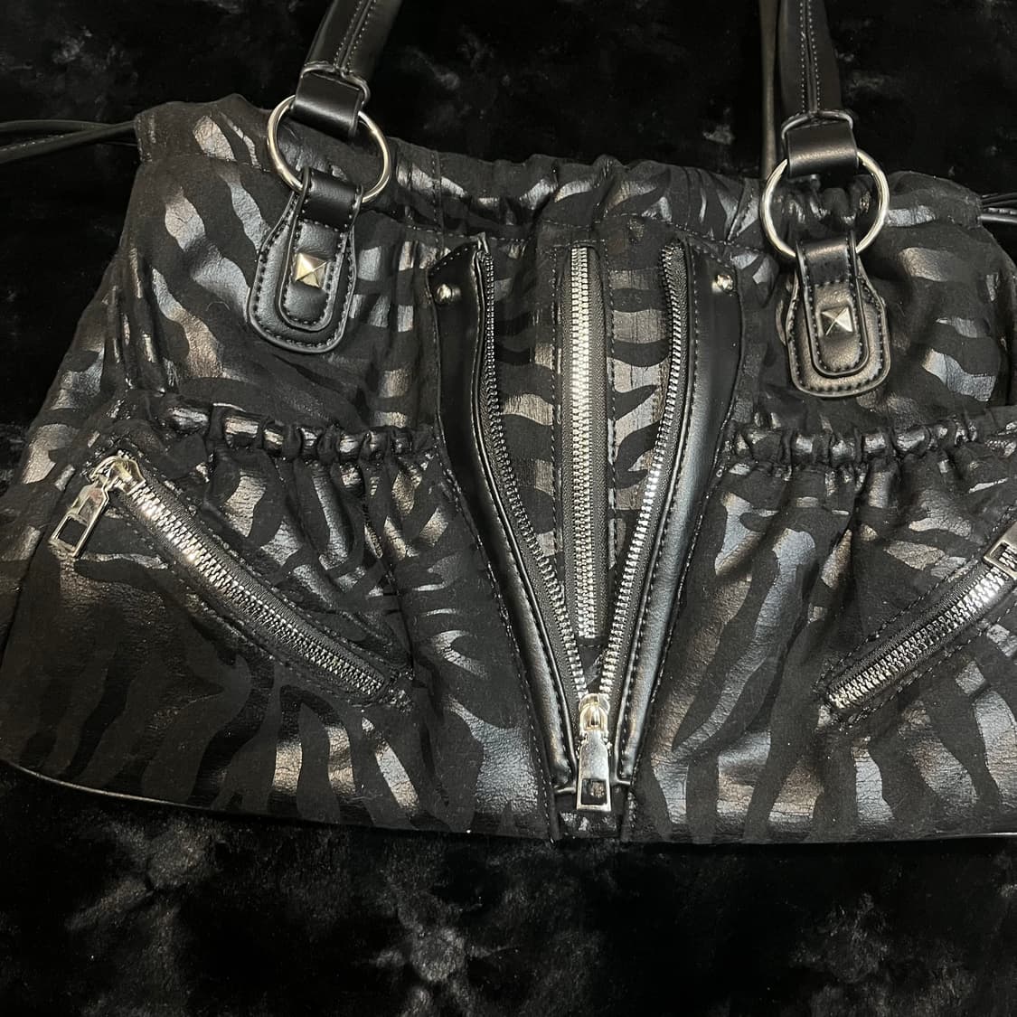 빈티지 지브라 펑크 솔더백 갸루  상품이미지3