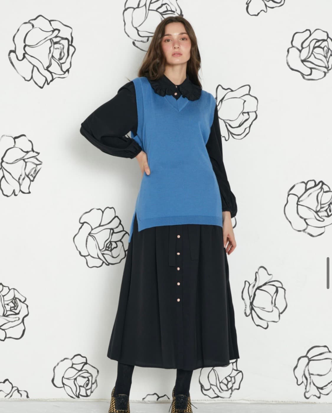 카티아조 블랙레이블 럭셔리 울 베스트 리치블루(38) 새상품 상품이미지3