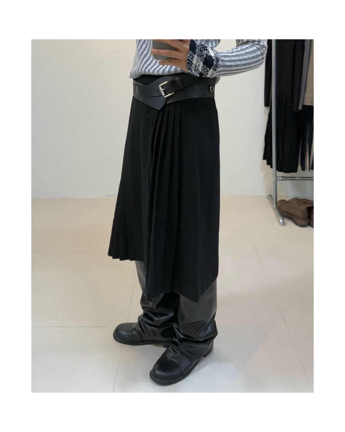 빈티지 울 플리츠 스커트 상품이미지1