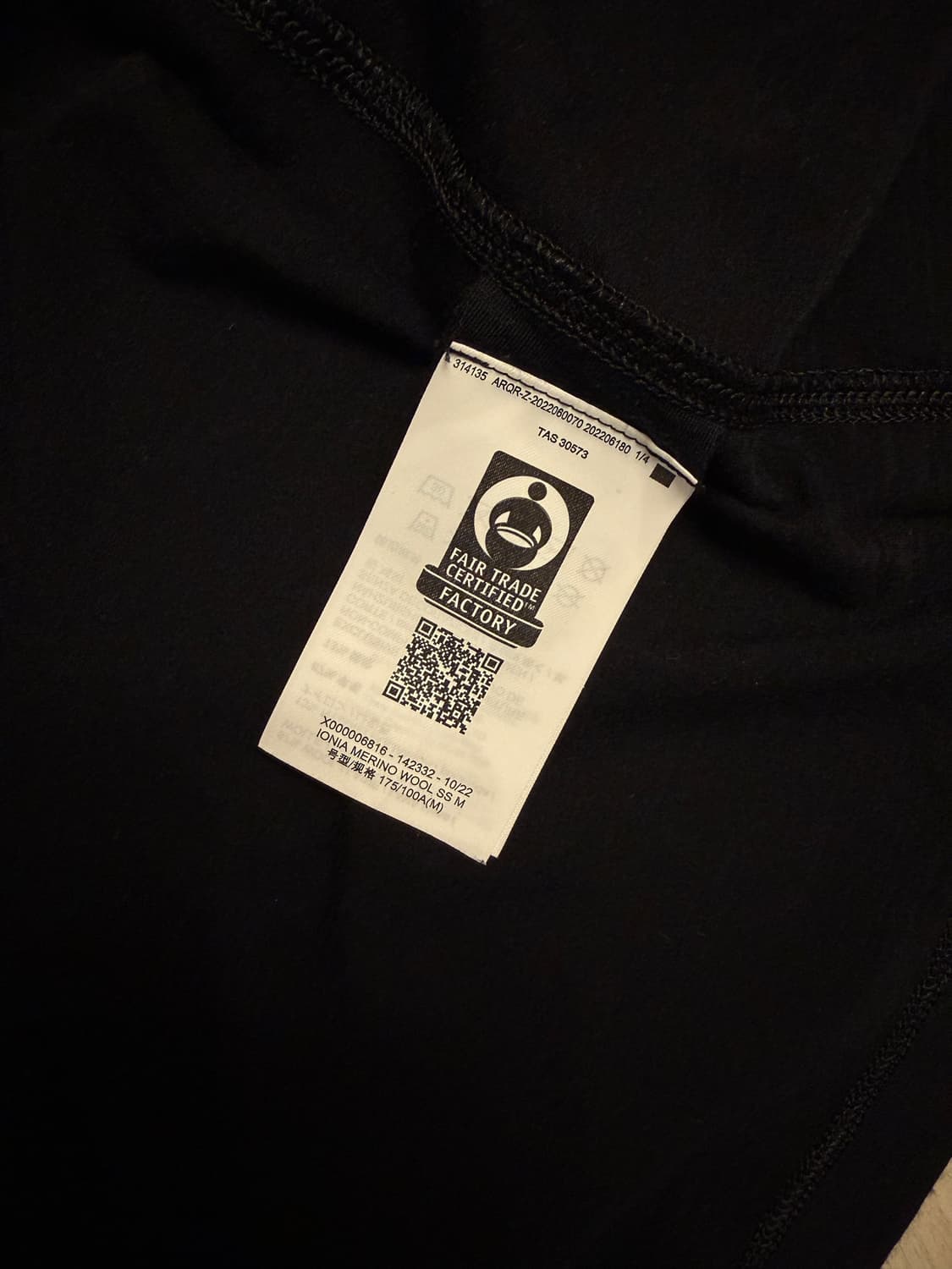 아크테릭스 울 반팔 티셔츠 블랙 새상품 상품이미지3