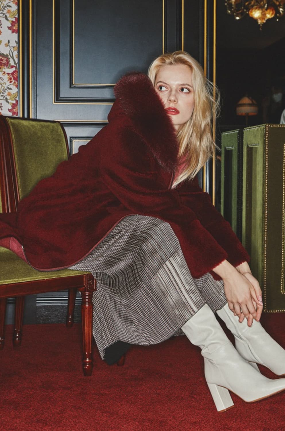 칼라거펠트 후드 양모 코트 20FW 상품이미지1