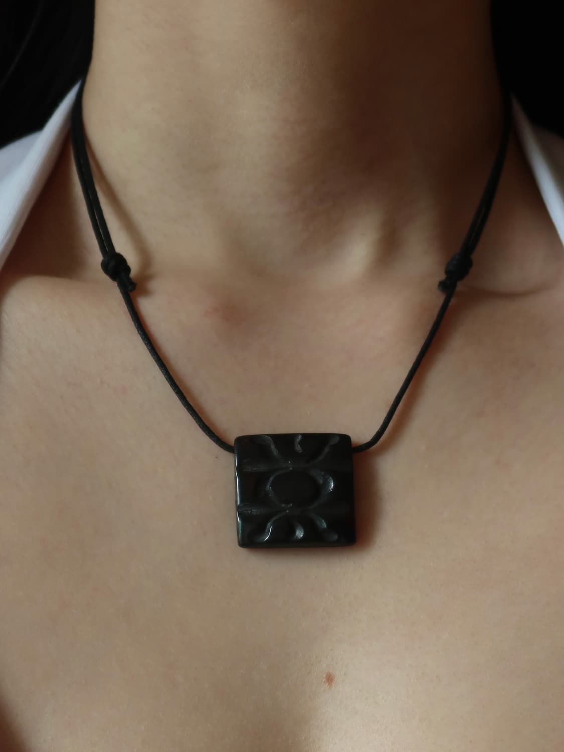 black square necklace 상품이미지1
