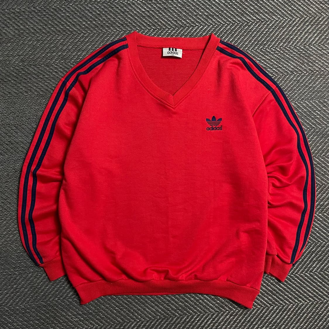 90s 아디다스 올드스쿨 스트라이프 브이넥 스웻 긴팔 티셔츠y 5365 상품이미지2