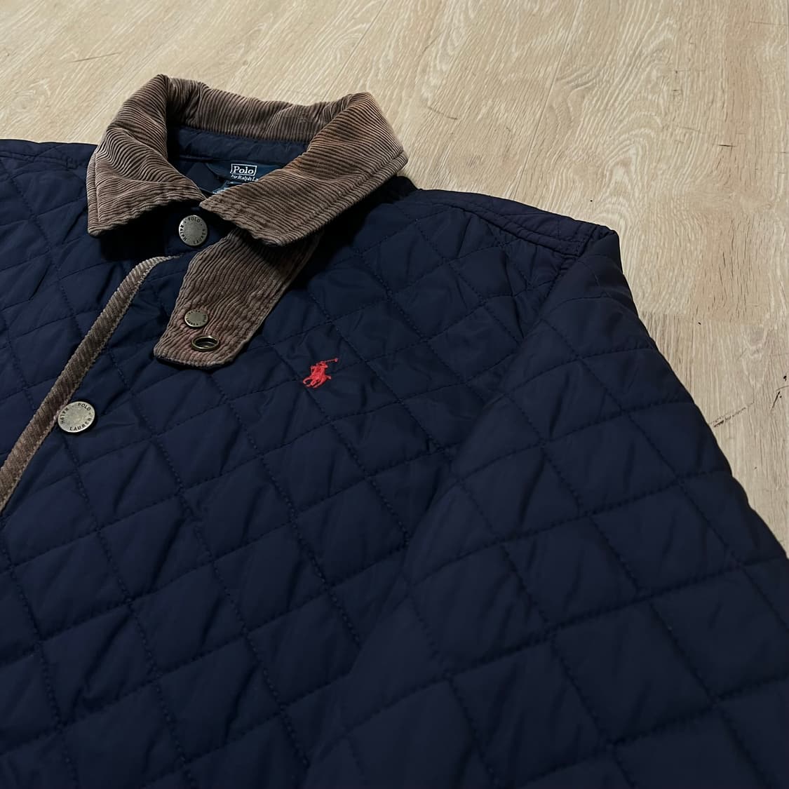 폴로 랄프로렌 코듀로이 카라 퀼팅 자켓 L/14-16 상품이미지4