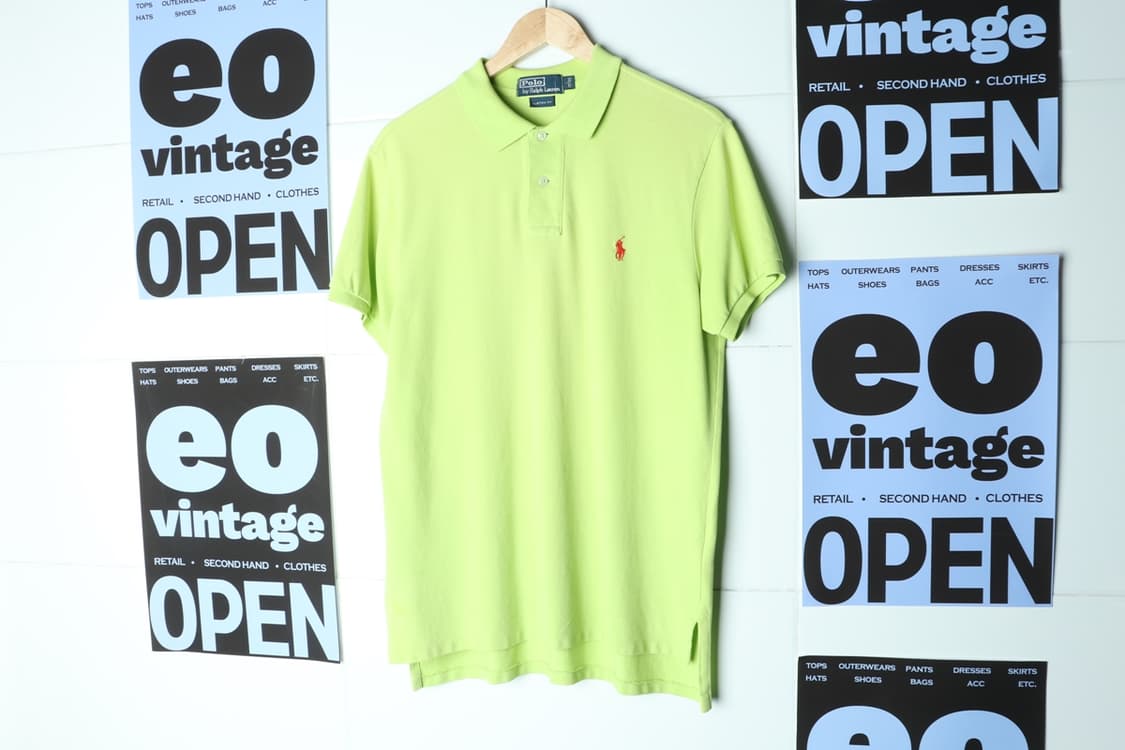 (L-XL) 폴로 랄프로렌 반팔 카라 티셔츠 형광 주황포니-H30560 상품이미지2