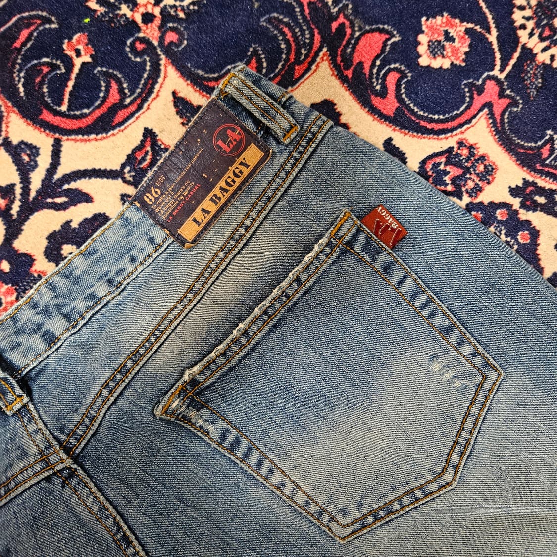 LABAGGY Company 빈티지 덧댐 워싱 레귤러핏 데님팬츠 상품이미지6