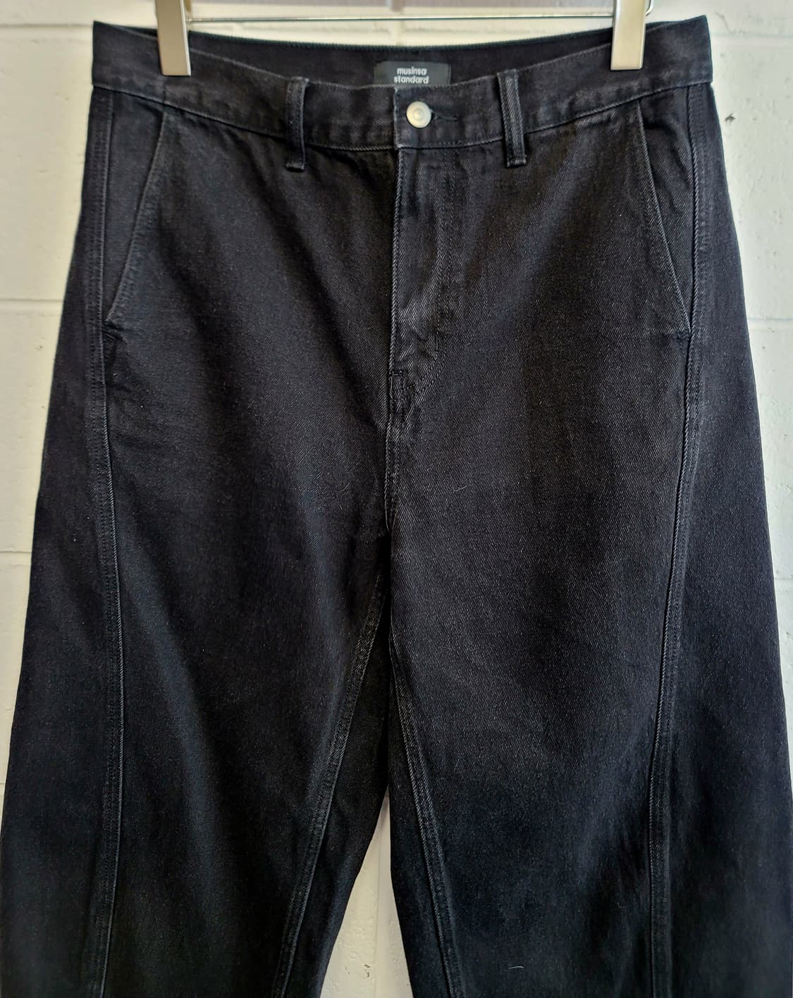 무신사스탠다드 와이드 블랙데님(흑청) 팬츠 판매 상품이미지3