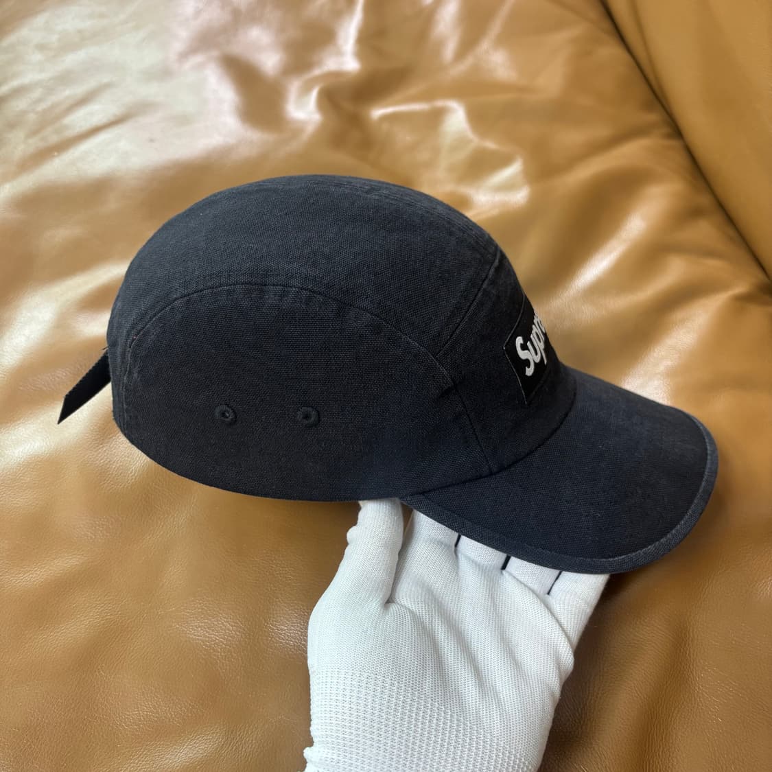 슈프림 캠프캡 모자 박스로고 24ss 워시드 캔버스 블랙 상품이미지4