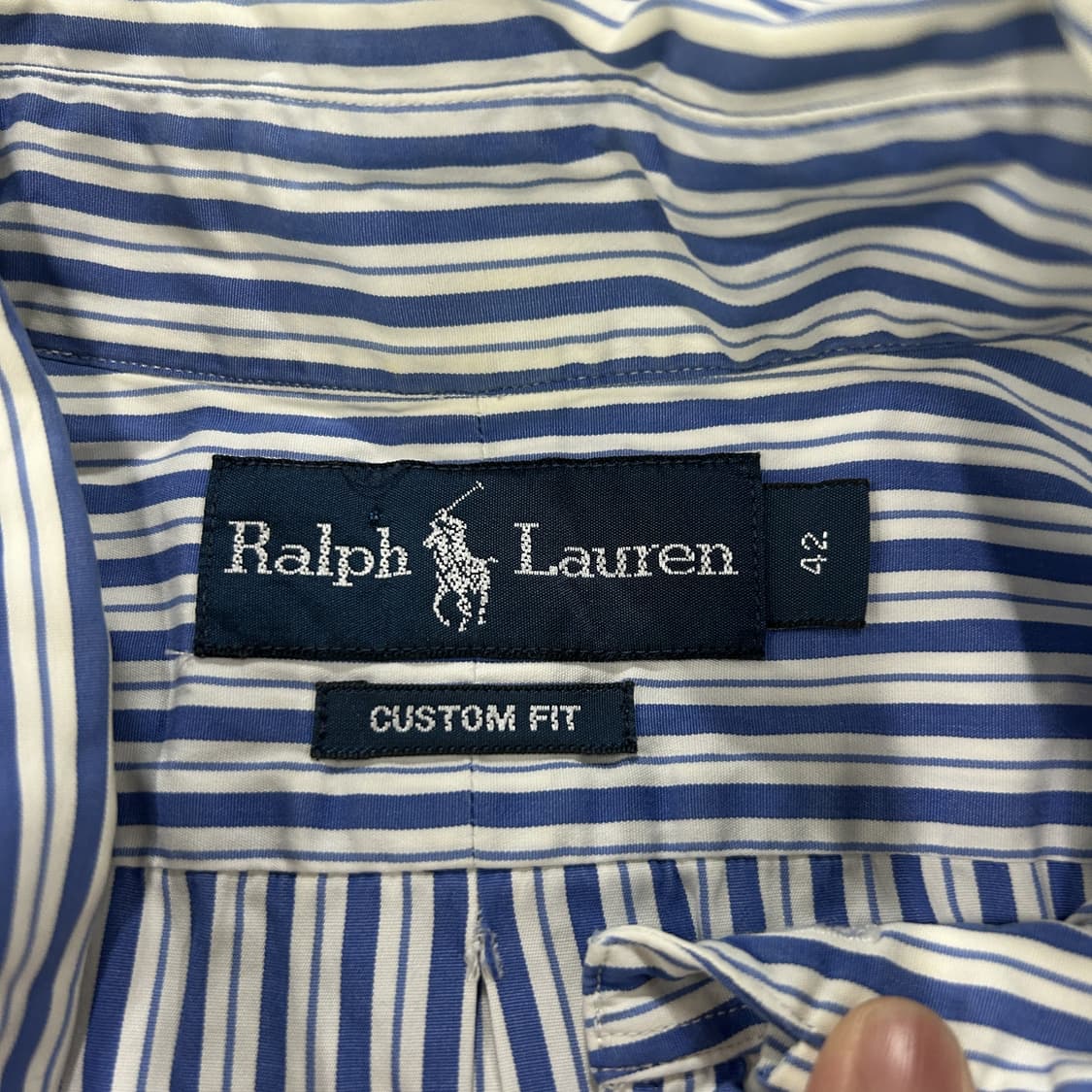 폴로 랄프로렌 스트라이프 반팔 셔츠 실측 95 상품이미지2