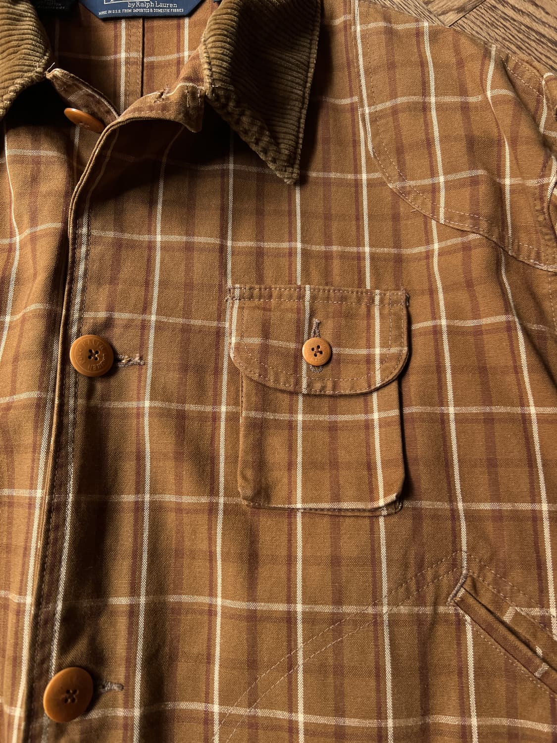 [M]폴로 랄프로렌 Made in USA 브라운 타탄체크 헌팅 자켓 상품이미지4