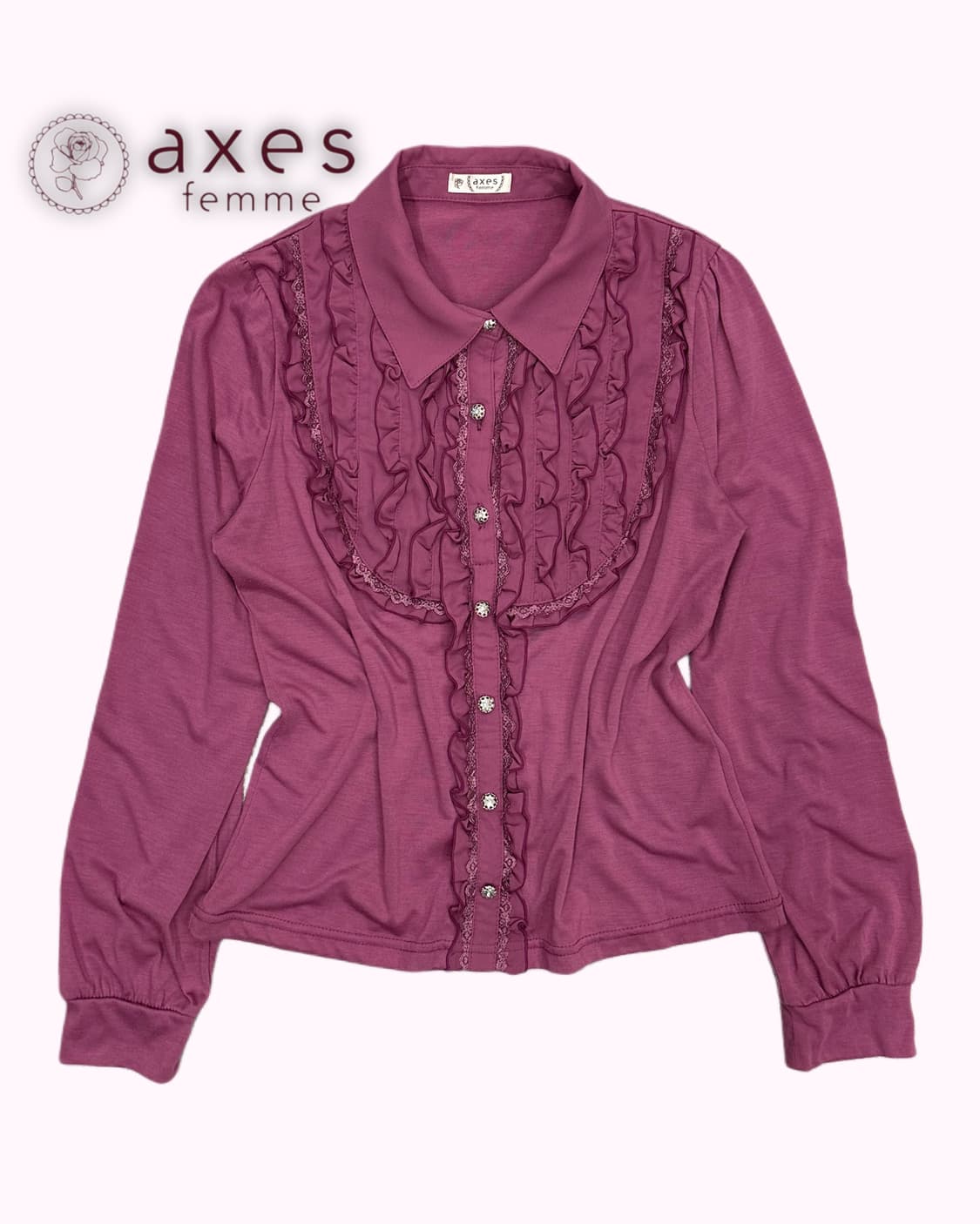 purple frill lace blouse 상품이미지1
