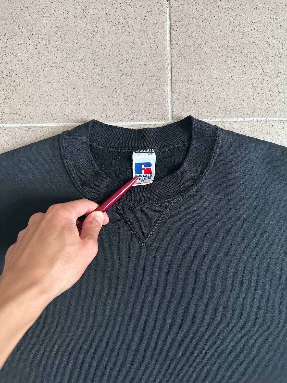 90s 빈티지 러셀 스웻셔츠 블랙 XL USA 상품이미지6