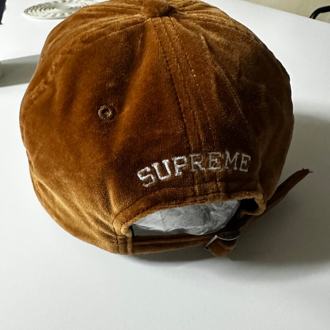 슈프림 S로고 벨벳 볼캡 브라운 상품이미지2