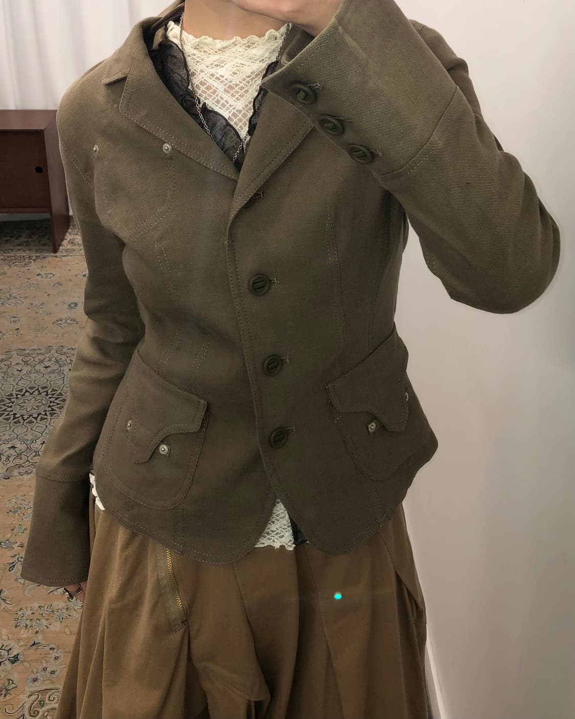 카키 슬림핏 자켓 상품이미지4