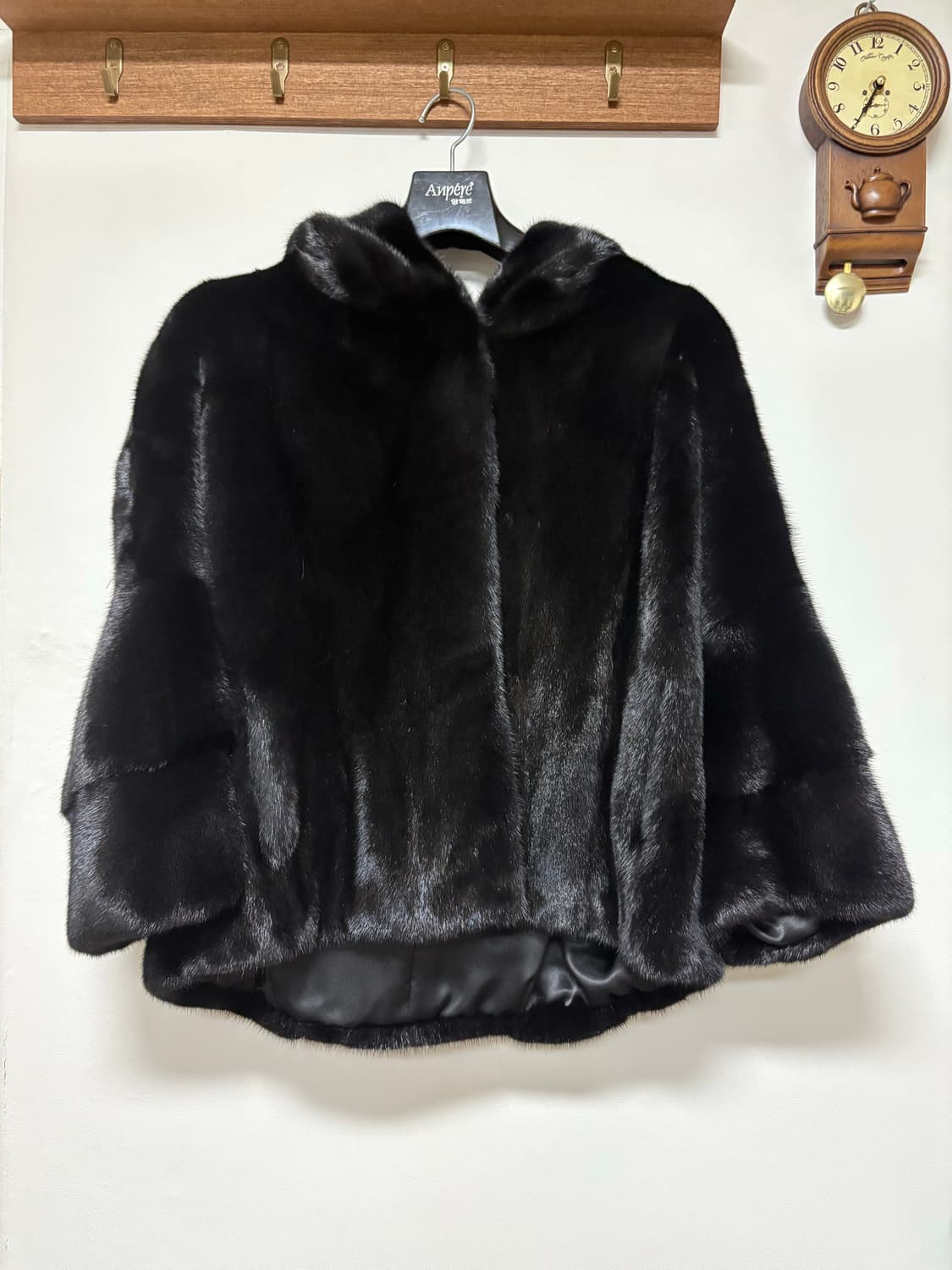 블랙 리얼밍크 후드 자켓 상품이미지1