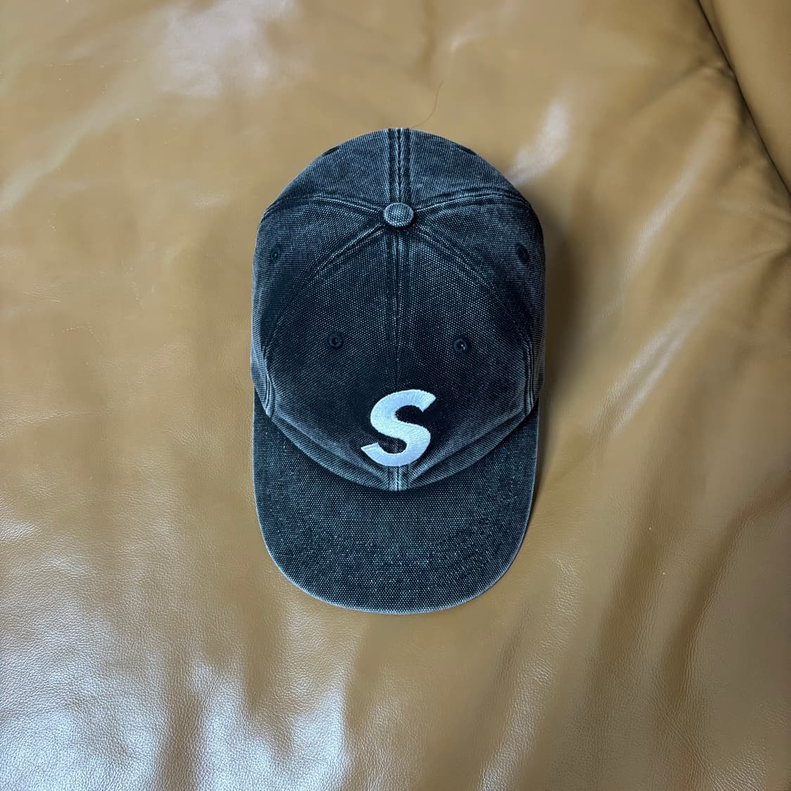 Supreme 슈프림 피그먼트 워시드 블랙 S로고 6패널 볼캡 모자 상품이미지5