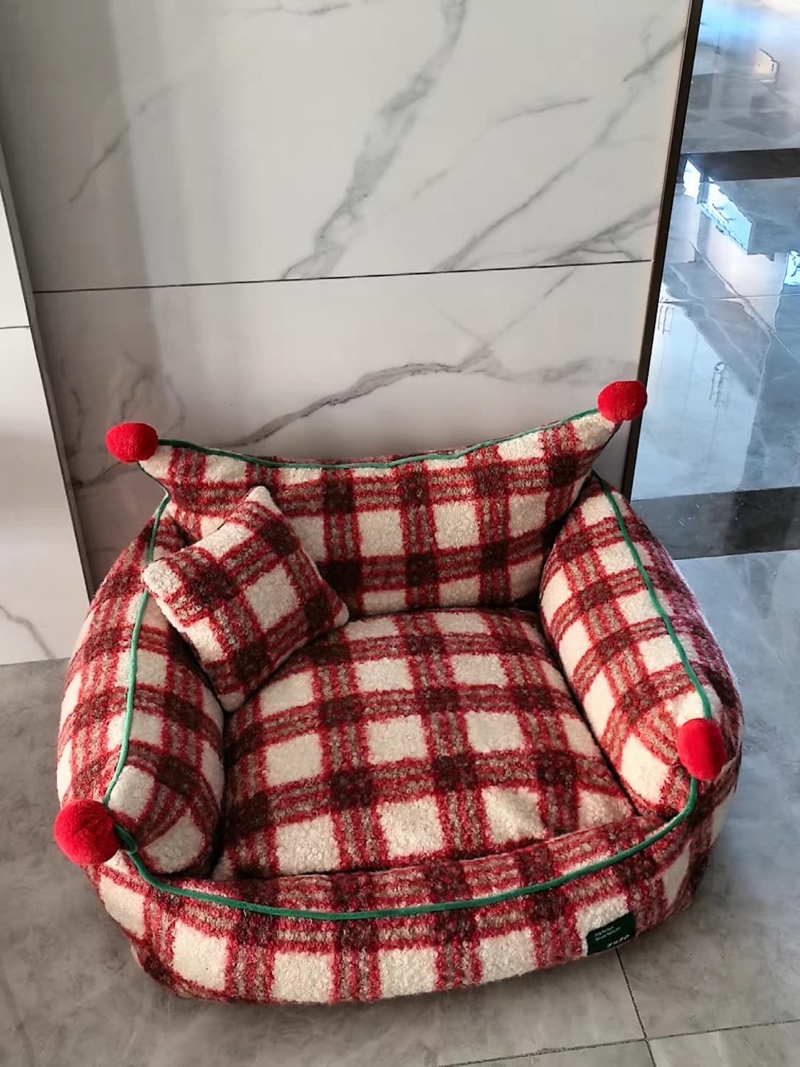 강아지 고양이 대형 부클소재 침대 세트 (솜 분리가능) 상품이미지3