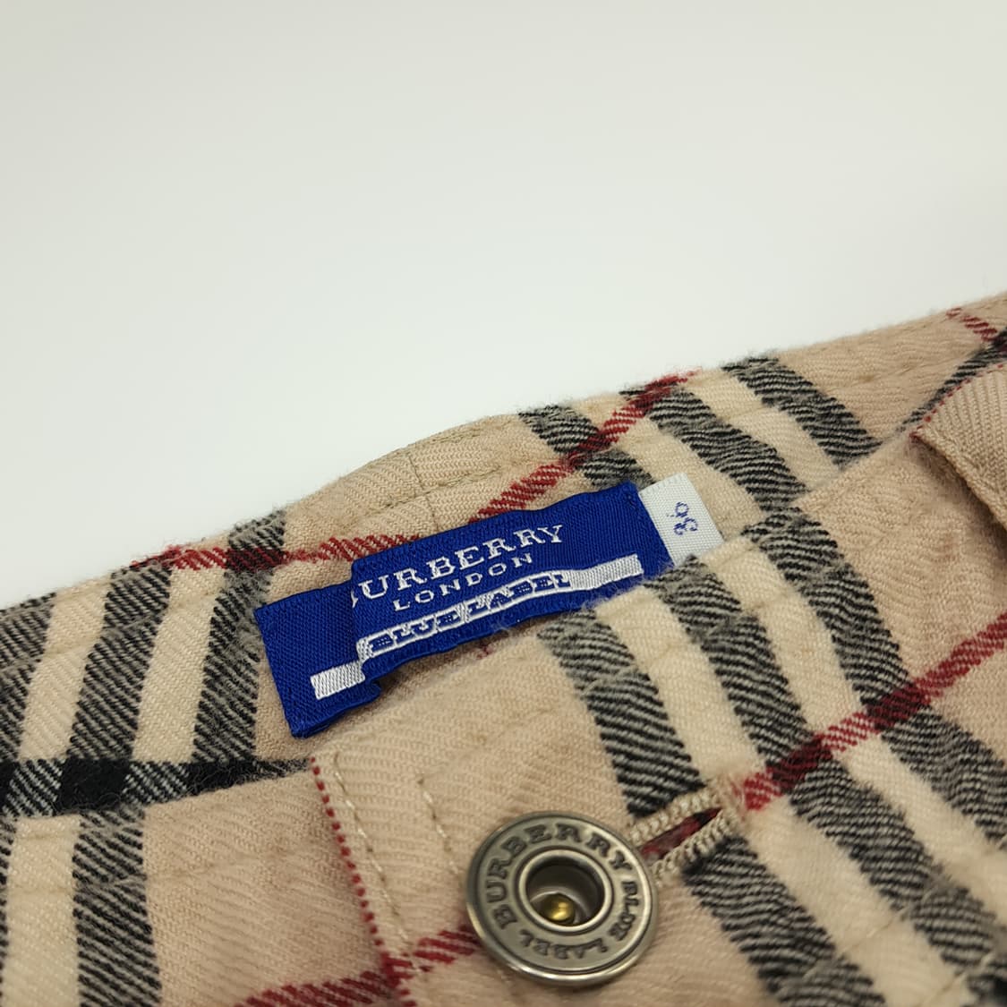 CN729W S 버버리 런던 블루라벨 일본판 노바체크 플란넬 롱팬츠 상품이미지4