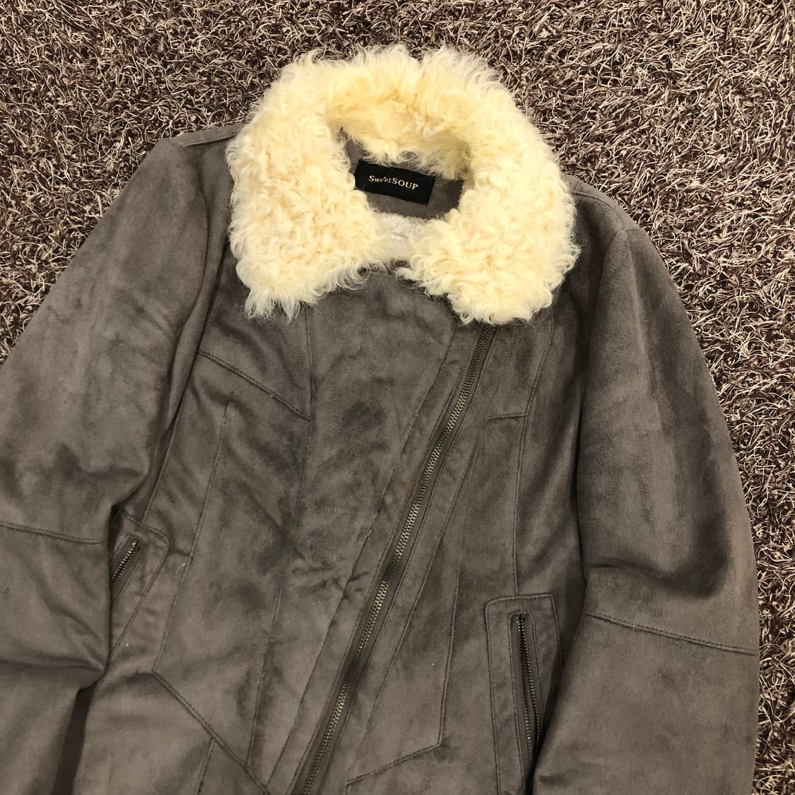 SweetSOUP 스웨이드 양털 무스탕 자켓 상품이미지2