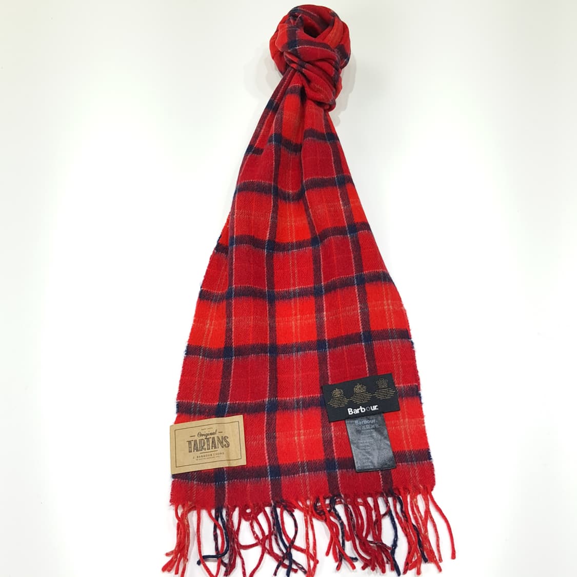 MX537 바버 램스울 오리지널타탄 레드 머플러목도리 상품이미지1
