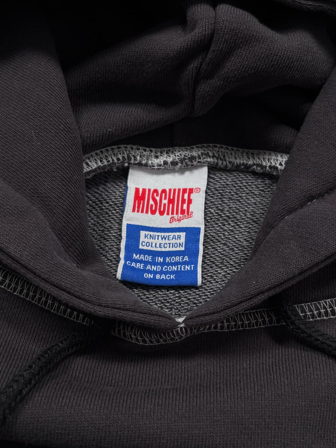 미스치프 워시드 차콜 후드티 상품이미지5