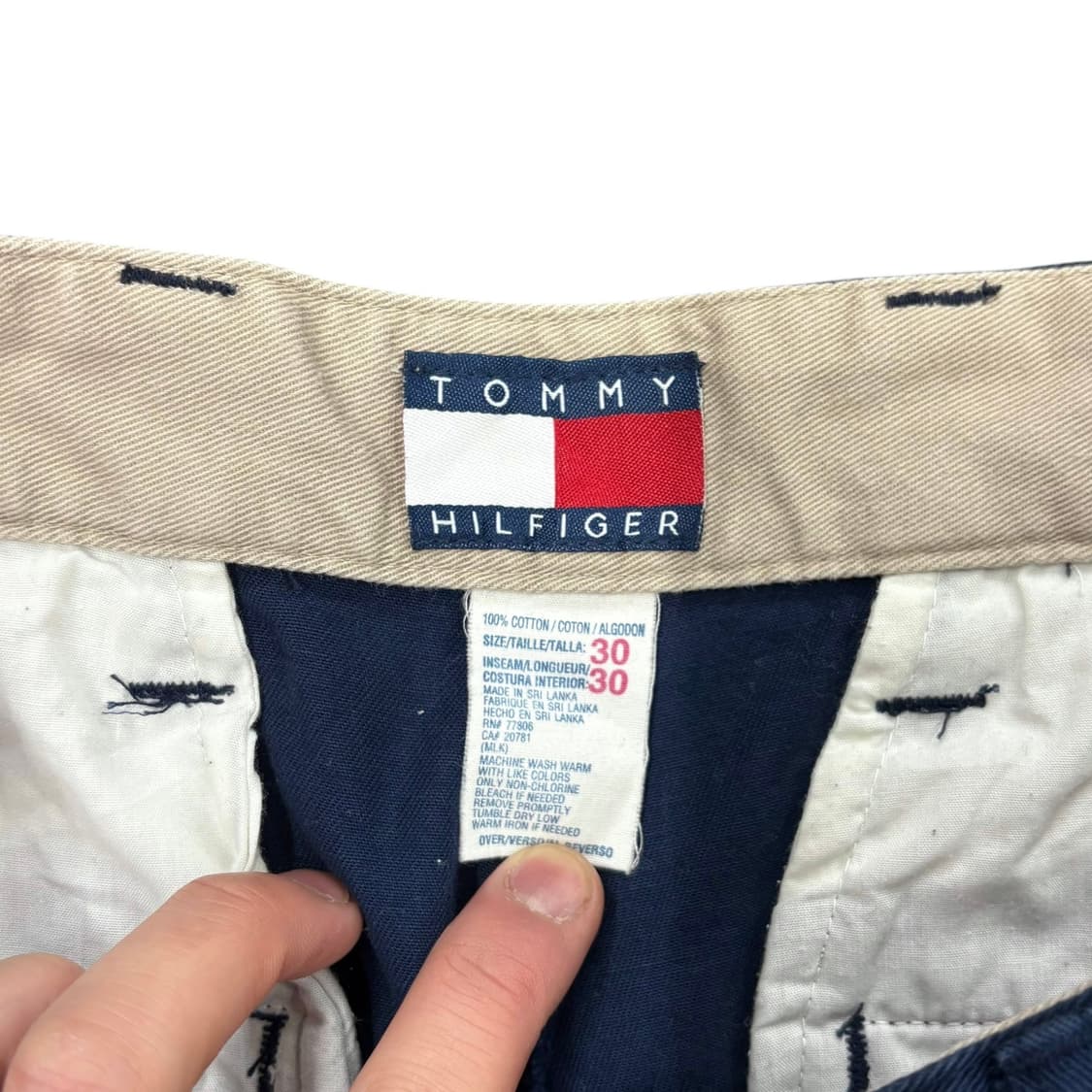 (30) 90s 타미힐피거 월계수 자수 네이비 코튼 팬츠 상품이미지5