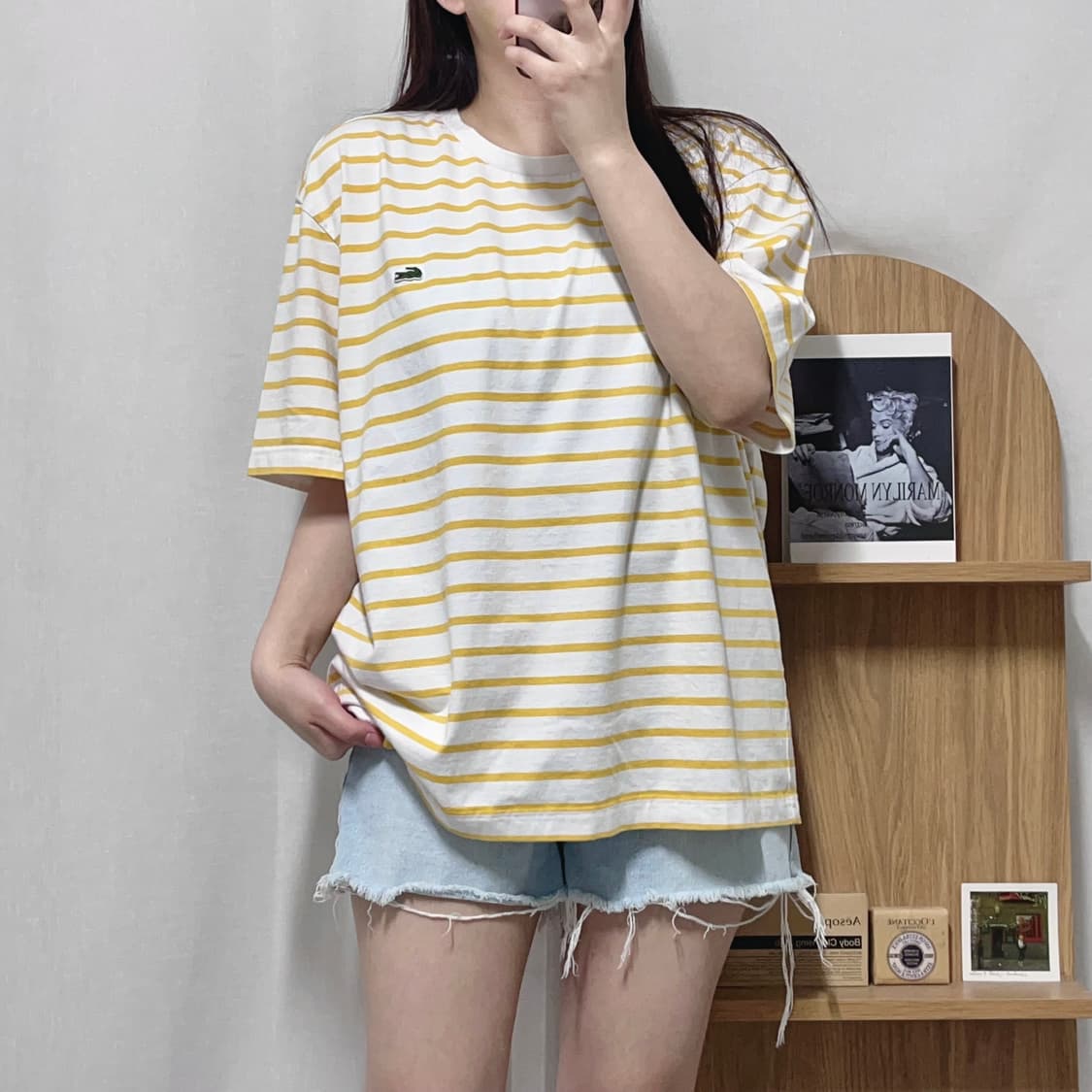 [정품] 라코스테 옐로우 단가라 반팔티 [ XL ] 상품이미지1