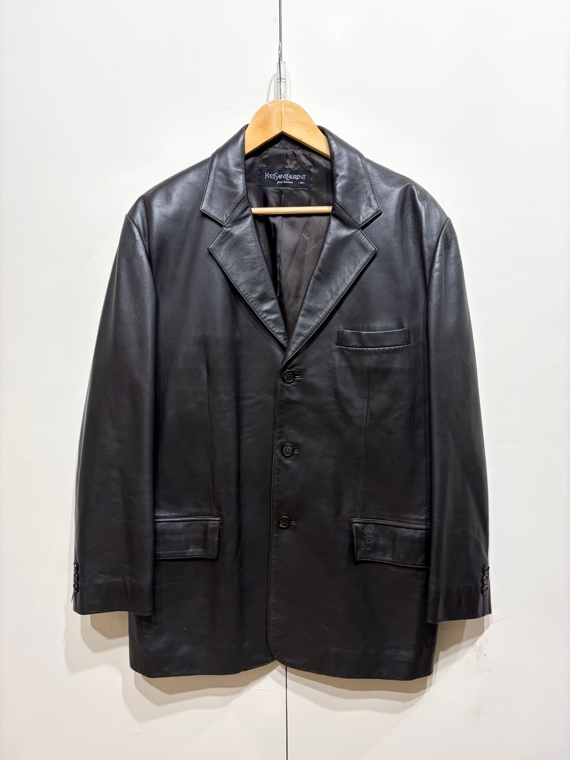 90's 입생로랑 램스킨 레더 블레이저 자켓 상품이미지1