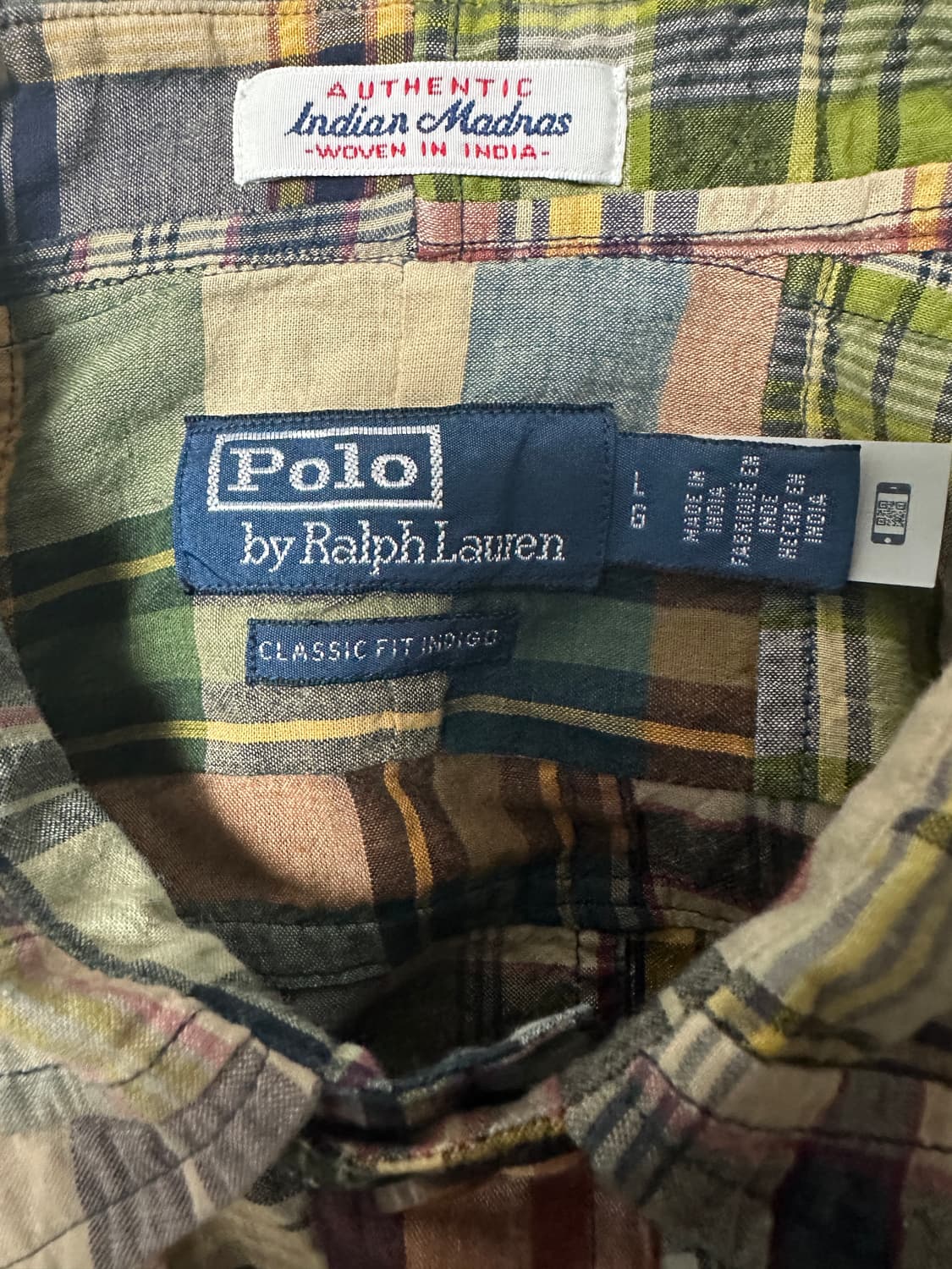 폴로랄프로렌 마드라스 패치워크 2포켓 셔츠 / L size 상품이미지3