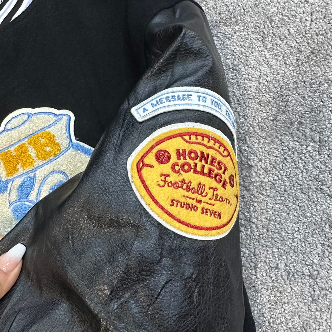 GU x STUDIO SEVEN 배색 바시티 자켓L 상품이미지8